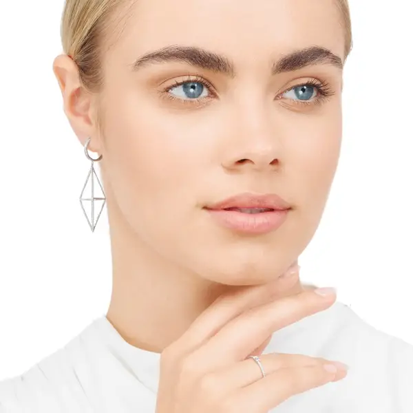 Leaf Jewelry Ohrringe Trapez mit Diamanten, 18 K Rosegold Blitzangebot