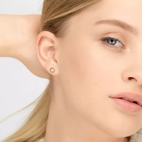 Leaf Jewelry Ohrstecker Circle, 14 K Gelbgold Bestseller