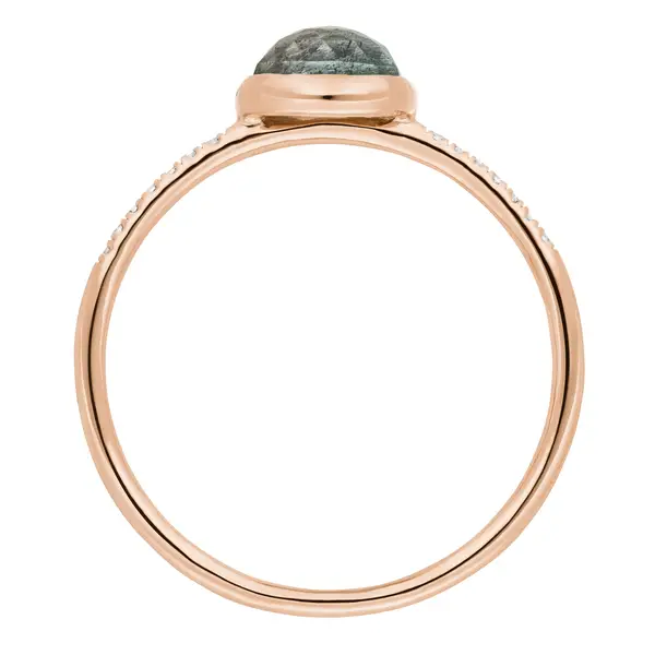 Leaf Jewelry Ring Labradorit mit Diamanten, 14K Rosegold Tägliche Deals