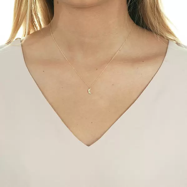 Leaf Jewelry Halskette Halbmond, 18 K Gelbgold Wochenangebot