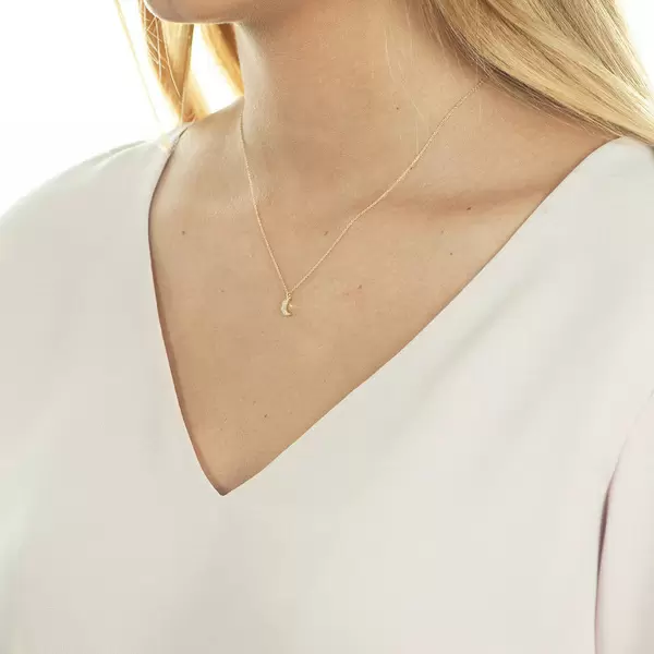 Leaf Jewelry Halskette Halbmond, 18 K Gelbgold Wochenangebot