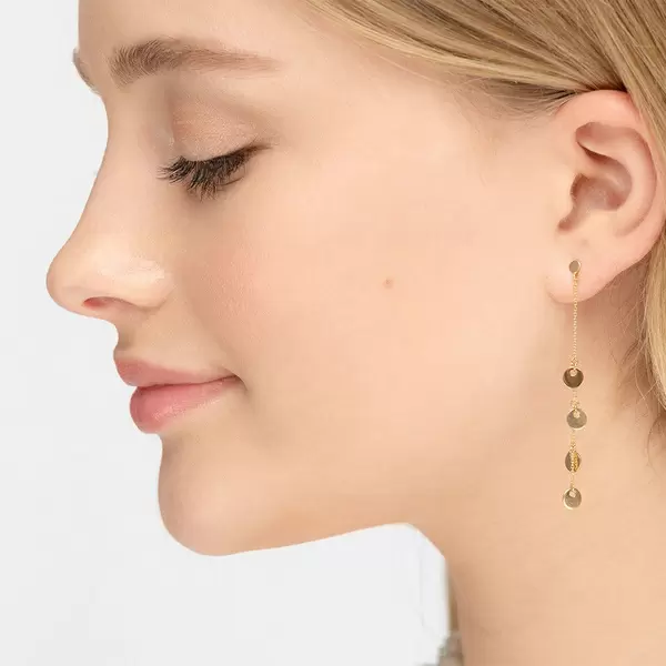 Leaf Jewelry Ohrringe Platelet Kette, 14 K Gelbgold Begrenzte Freigabe