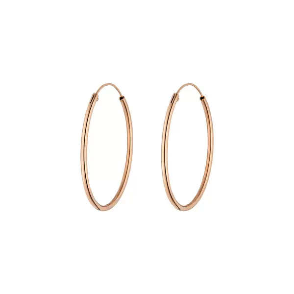 Leaf Jewelry Creole Rund L, 40mm, 14 K Rosegold Neueste Stile