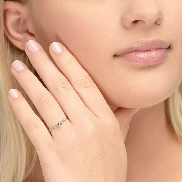 Leaf Jewelry Ring Petite, White Diamond, 14 K Weißgold Letzte 2 Tage