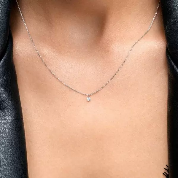 Leaf Jewelry Halskette Pure Diamant, 18 K Weißgold Zeitbegrenzte Promotion