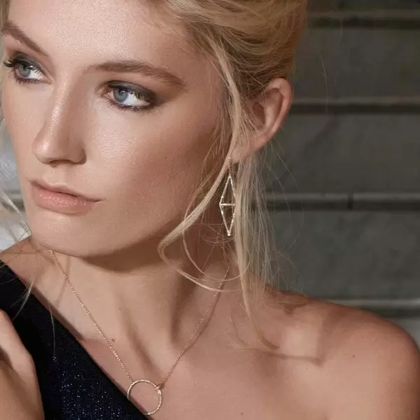 Leaf Jewelry Ohrringe Trapez mit Diamanten, 18 K Weißgold Bis zu 60% Rabatt