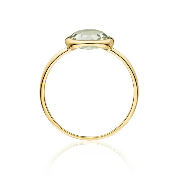Leaf Jewelry Ring Grüner Amethyst, 14 K Gelbgold, Bis zu 65% Rabatt