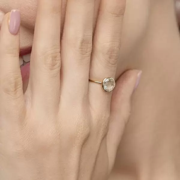Leaf Jewelry Ring Grüner Amethyst, 14 K Gelbgold, Bis zu 65% Rabatt