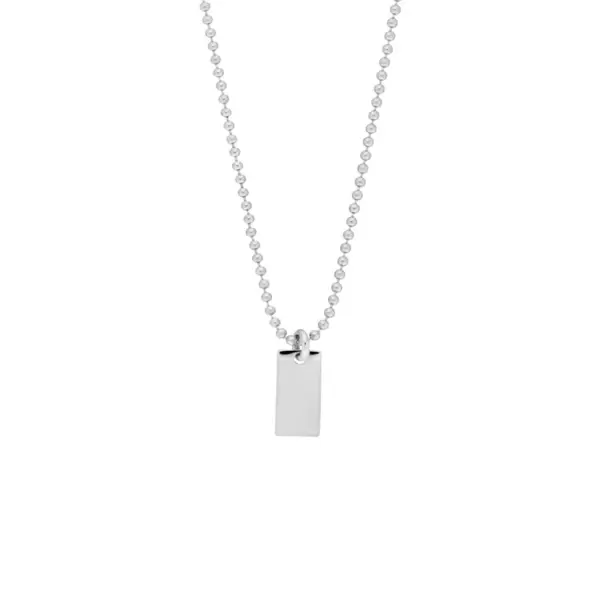 Leaf Jewelry Halskette Tiny Dog Tag, 14 K Weißgold Nur für heute