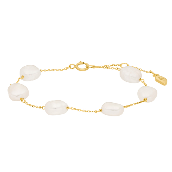 Leaf Jewelry Armkette Barock Pearls, 14K Gelbgold Vierteljährliche Förderung