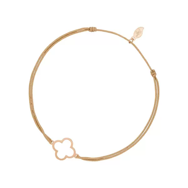 Leaf Jewelry Glücksbändchen GENTLE CLOVER, 14 K Rosegold, Beige Bis zu 55% Rabatt