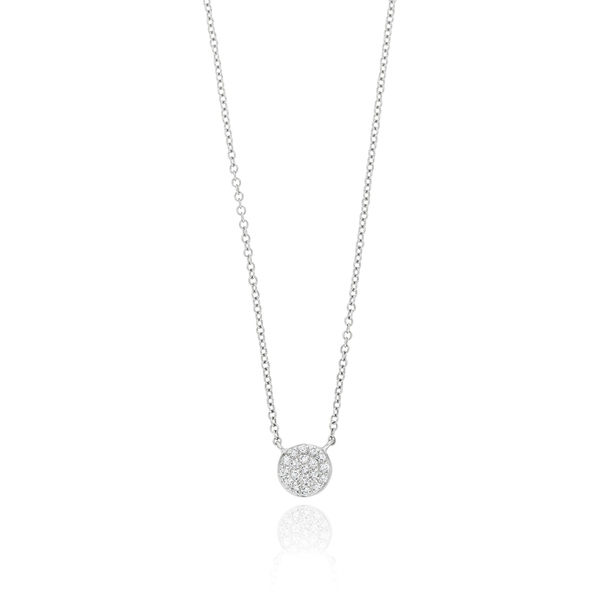 Leaf Jewelry Halskette Pavé mit Diamanten, 18 K Weissgold Kostenloser Versand international