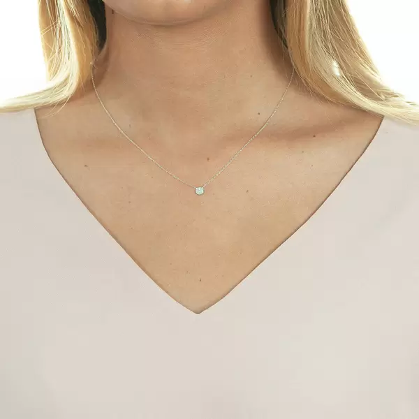 Leaf Jewelry Halskette Pavé mit Diamanten, 18 K Weissgold Kostenloser Versand international