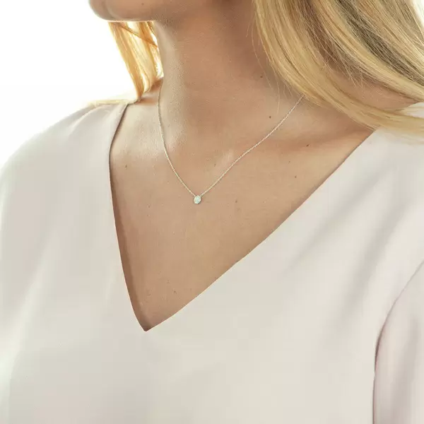 Leaf Jewelry Halskette Pavé mit Diamanten, 18 K Weissgold Kostenloser Versand international