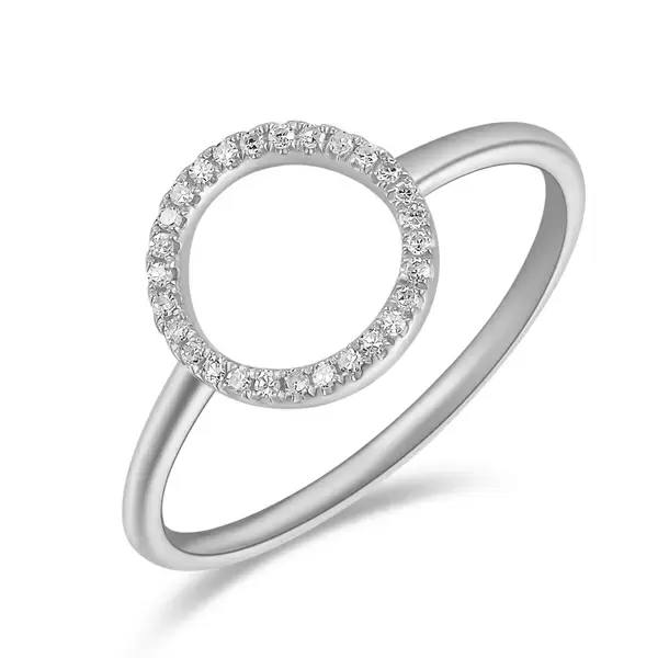 Leaf Jewelry Ring Circle mit Diamanten, 18 K Weißgold Begrenzt auf 3 Tage