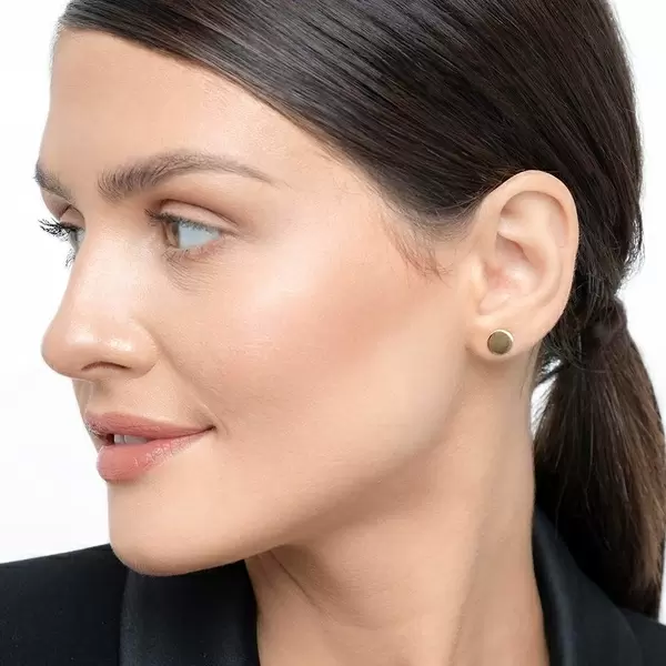 Leaf Jewelry Ohrstecker Disc 8 mm, 14 K Gelbgold 50% Rabatt für begrenzte Zeit