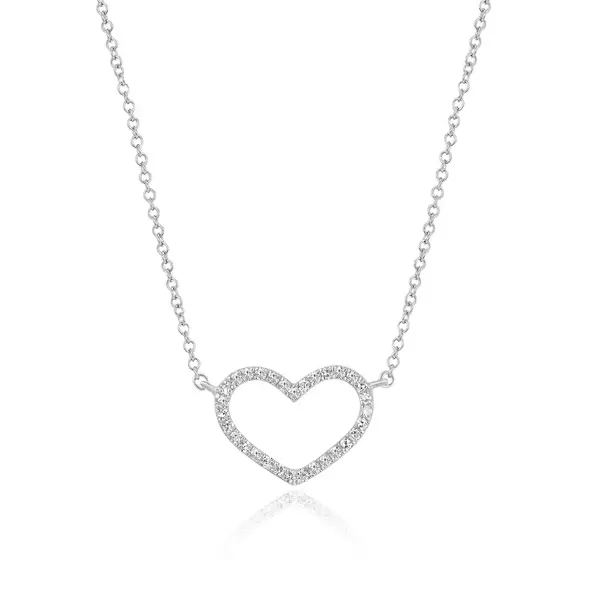 Leaf Jewelry Halskette Heart mit Diamanten, 18 K Weissgold Online