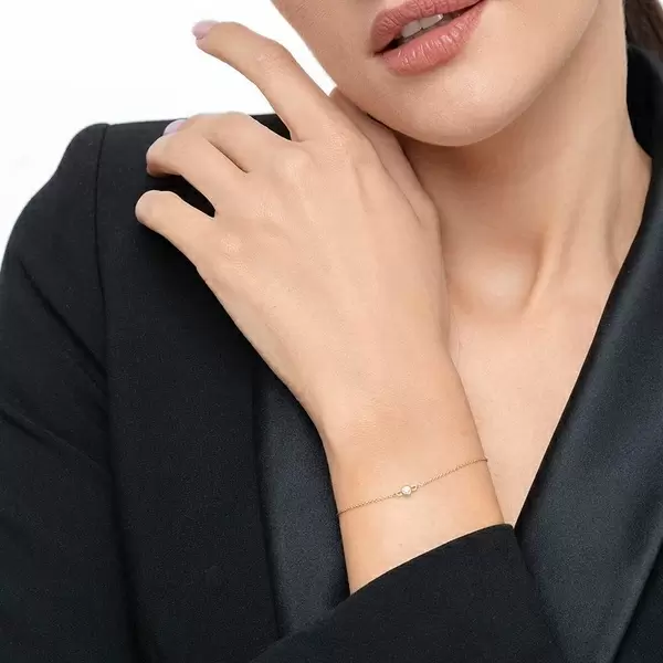 Leaf Jewelry Armkette "my first diamond", 14 K Gelbgold Outlet