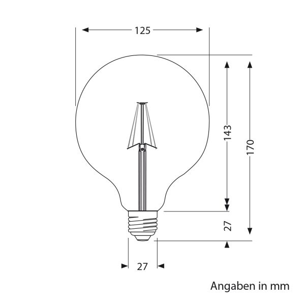 E27 LED Leuchtmittel, G125, warmweiß (2700 K), 4 W, 550lm, Milchglas extra matt Kauf eins, bekomm eins gratis