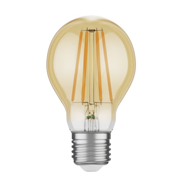 E27 LED Leuchtmittel, A60, extra warmweiß (2400 K), 7 W, 778lm, 3-Stufen-Dimmer, goldfarben Schlussverkauf