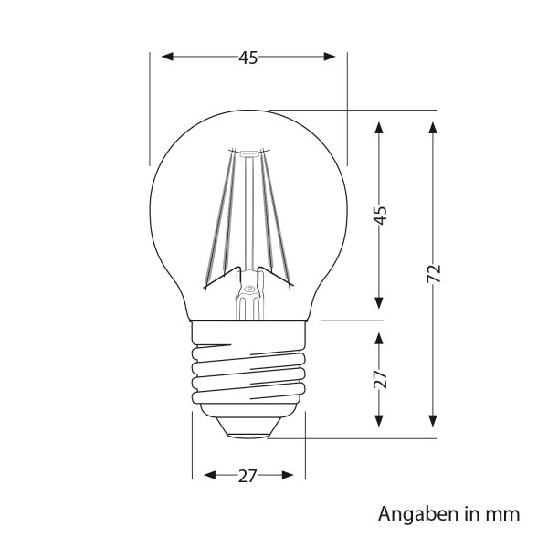 E27 LED Leuchtmittel, G45, warmweiß (2700 K), 4 W, 477lm, gefrostet Blitzverkäufe