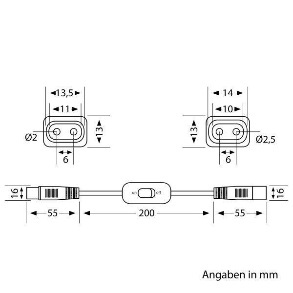 Durchleitungskabel für Stecksystem SPIDER, Schalter, 0,2m, weiß Zeitbegrenzte Promotion