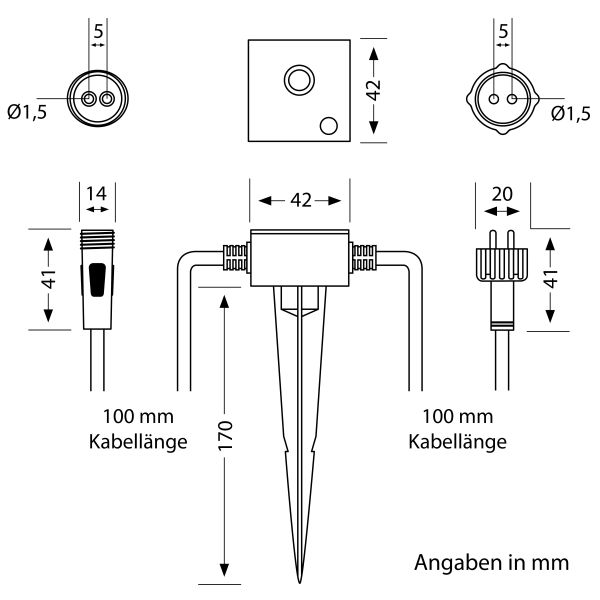 Dämmerungssensor für IP44 Stecksystem NEMO inkl. Erdspieß, wasserfester Helligkeitssensor für außen, Tag-Nacht-Schalter für Gartenbeleuchtung Nur für heute