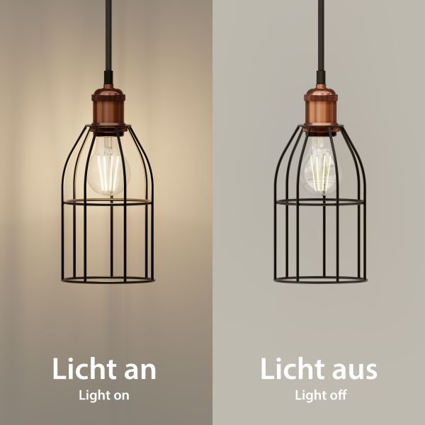 Käfig-Lampenschirm, schwarz, 122mm Ø Riesige Rabatte