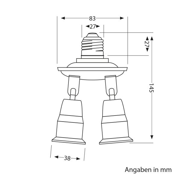E27 Sockel, 4-fach Splitter-Adapter, weiß Räumungsverkauf