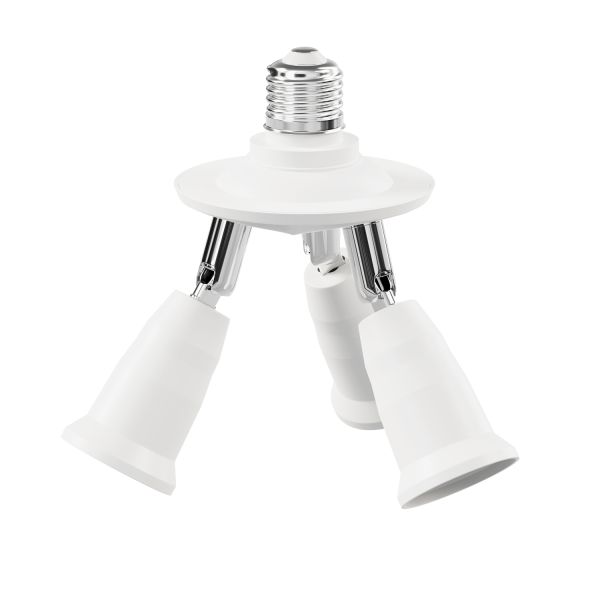 E27 Sockel, 3-fach Splitter-Adapter, weiß Tiefpreis