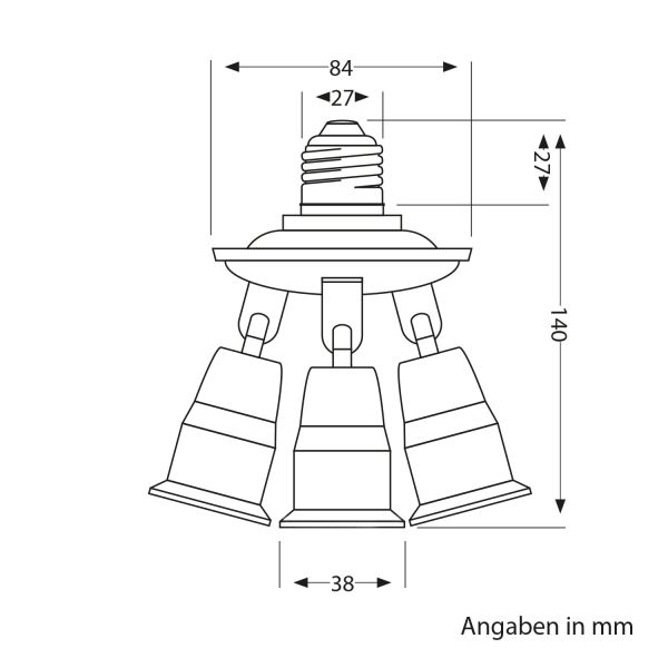 E27 Sockel, 3-fach Splitter-Adapter, weiß Tiefpreis