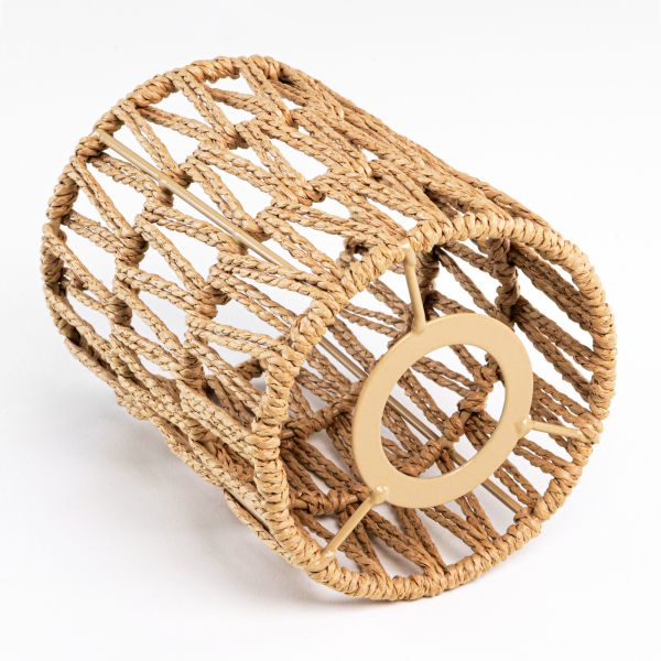 Handgefertigter Boho-Seil-Lampenschirm, natur-beige, 120mm Ø Bis zu 65% Rabatt