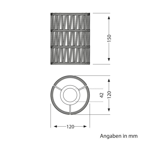 Handgefertigter Boho-Seil-Lampenschirm, natur-beige, 120mm Ø Bis zu 65% Rabatt