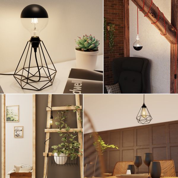 Textilkabel LEKA, Stecker, Schalter, 3m, (Farbe, Leuchtmittel wählbar) Clearance-Verkauf