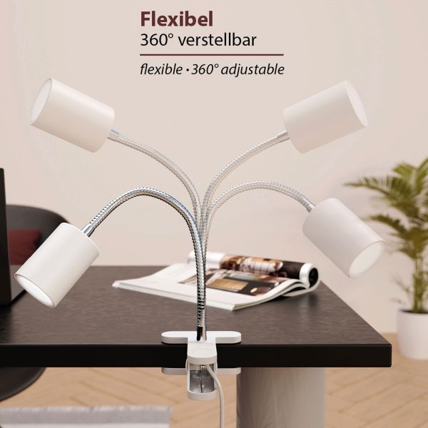 Klemmleuchte, Schwanenhals WAIKA, Schalter (Farbe, Leuchtmittel wählbar) Black Friday Preise