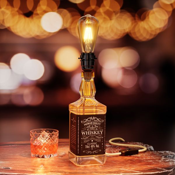 Tischlampe FLAKO, Schalter, Bakelit, Stoff, ohne Flasche, ohne Leuchtmittel (Farbe wählbar) Blitzverkäufe
