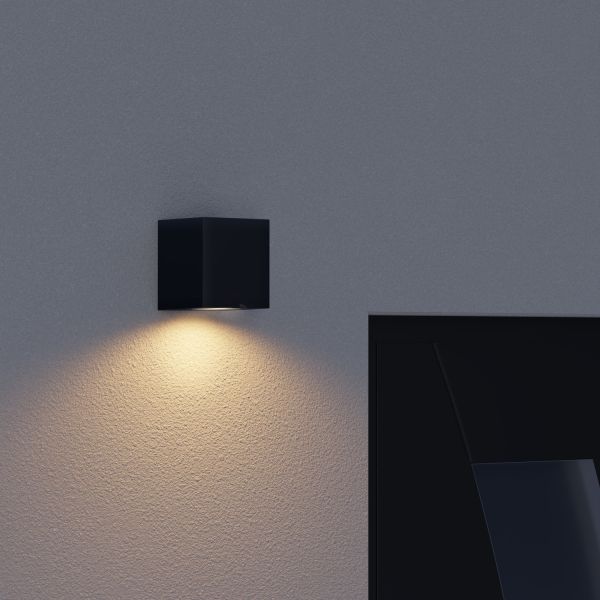 Wandleuchte ALSE für außen, Aluminium, IP54, einflammig, eckig, GU10 Downlight (Farbe, Leuchtmittel wählbar) Jubiläumsangebot