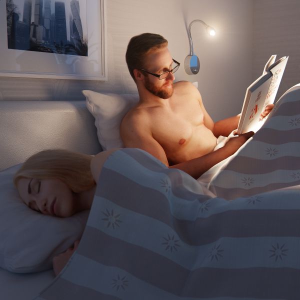 LED Lese-Lampe / Wand-Leuchte, Schwanenhals, Chrom, Schalter (Lichtfarbe, Mit Kabel wählbar) Blitzangebot