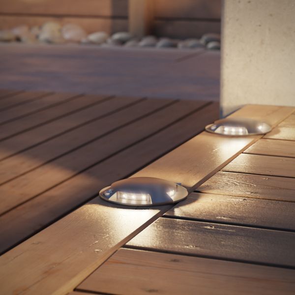 LED Boden-Aufbau-Leuchte Bunda 4-Beam, befahrbar (Farbe, Lichtfarbe, Set Vorschaltgerät wählbar) Vierteljährliche Förderung
