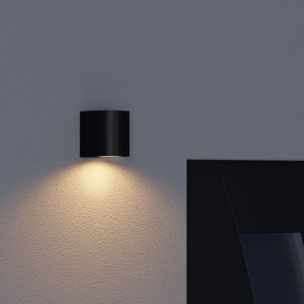 Wandleuchte ALSE für außen, Aluminium, IP54, einflammig, rund, GU10 Downlight (Farbe, Leuchtmittel wählbar) Super Rabatt