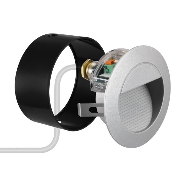 LED Treppenlicht/Wandeinbauleuchte für innen und außen, Downlight, rund, grau, 125mm Ø, warmweiß Riesige Rabatte