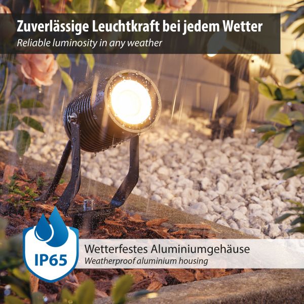 Gartenstrahler SHINGA mit Erdspieß für außen, IP65, Stecker (Farbe, Leuchtmittel wählbar) Im Verkauf