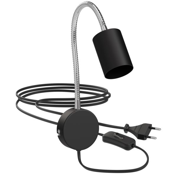 Leselampe WAIKA mit Schwanenhals, Stecker, Schalter schwarz matt, inkl. Smart Home RGBW GU10 LED Lampe, 5,41W, 473lm Exklusivangebot