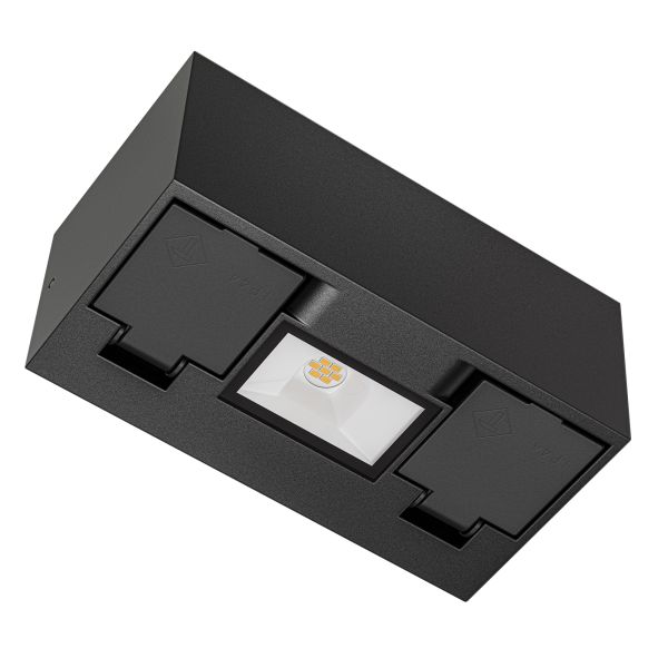 Wandsteckdose WAST für außen, IP44, 2-fach, anthrazit, inkl. LED Downlight, 430lm, warmweiß Valentinstagsangebot