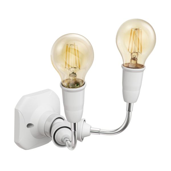 Wand-Leuchte Elektra, eckig, mit Schwanenhals zweiflammig, inkl. E27 LED Lampe gold warm-weiß je 471lm Saisonale Angebote