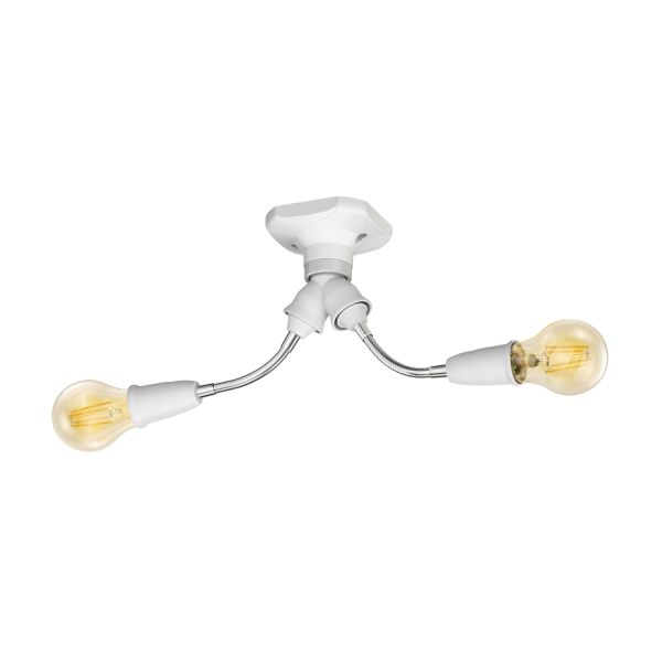 Wand-Leuchte Elektra, eckig, mit Schwanenhals zweiflammig, inkl. E27 LED Lampe gold warm-weiß je 471lm Saisonale Angebote