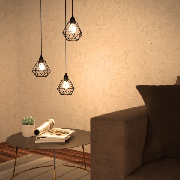 Käfigleuchte klein, Textilkabel LEKA, Stecker, Schalter, 3m, (Farbe, Leuchtmittel wählbar) zollfrei