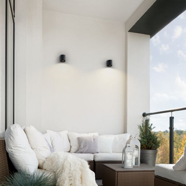Wandleuchte ALSE Downlight für außen, Aluminium, rund, inkl. Smart Home RGBW GU10 LED Lampe, 5,41W, 473lm (Farbe wählbar) Günstiger Verkauf