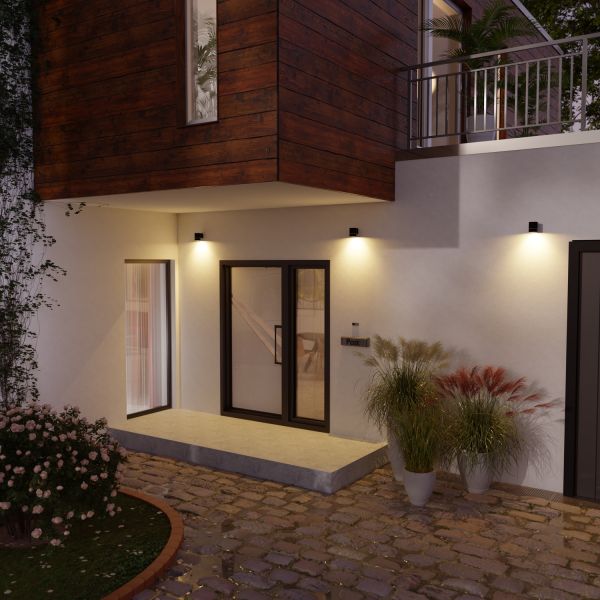 Wandleuchte BIDO für außen, Aluminium, IP44, GX53 Downlight (Leuchtmittel, Farbe wählbar) Blitzverkäufe