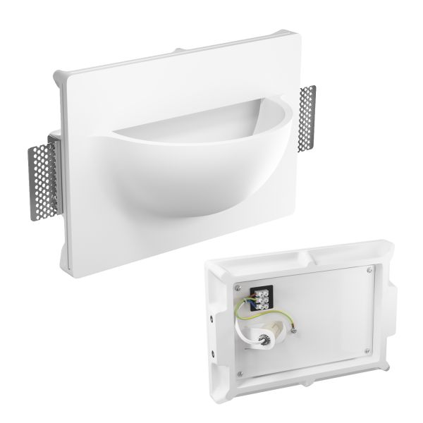 Gips Wandleuchte GIEDI DIY, Einbau, inkl. Smart Home RGBW E14 LED Lampe, 4,925W, 572lm Fabrikpreis